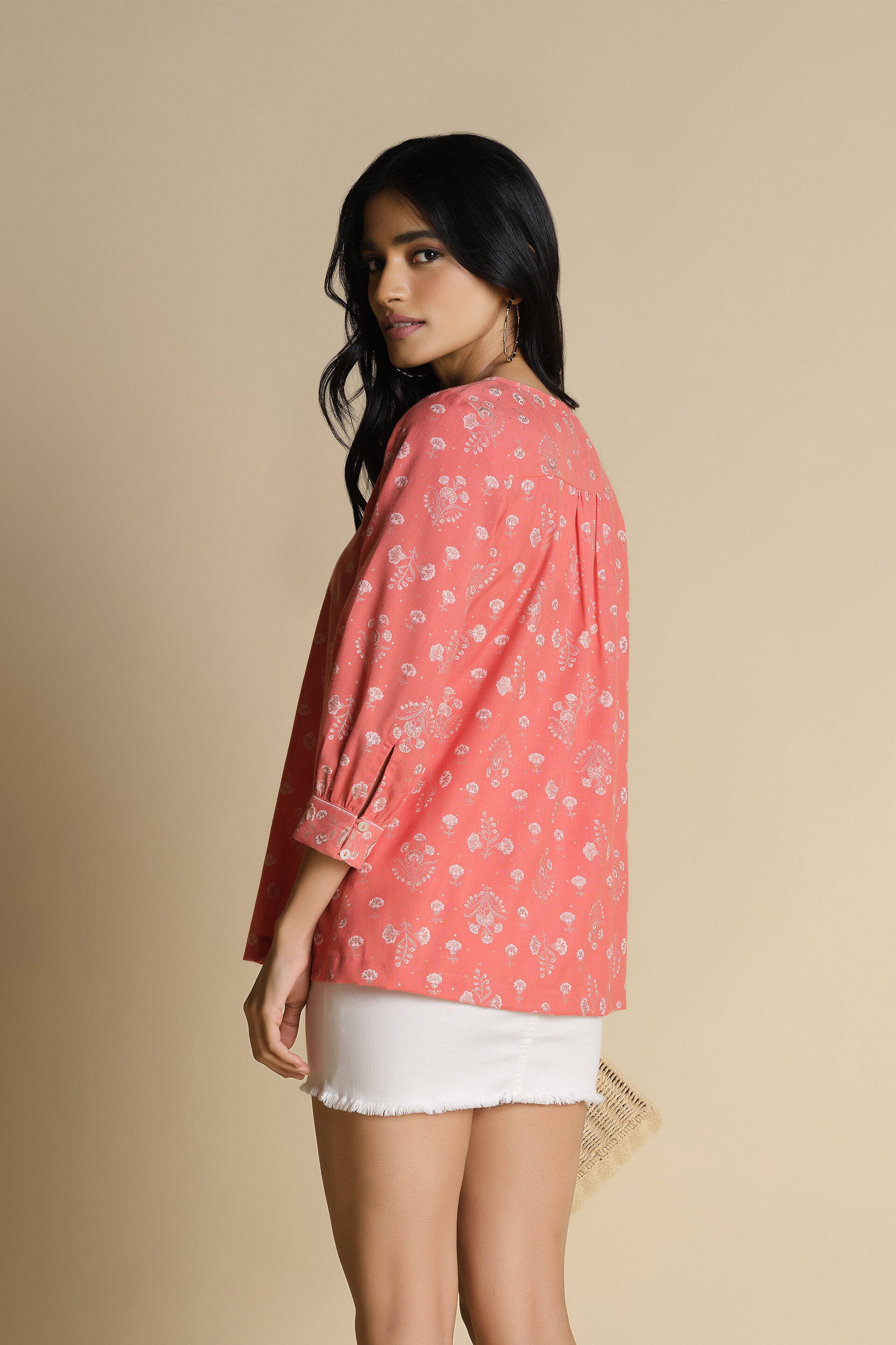 Hoor Top, Coral, image 4